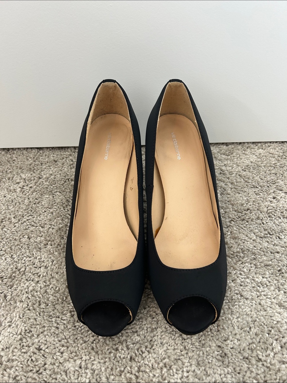 Liz Claiborne Black Peep-Toe Low Heels